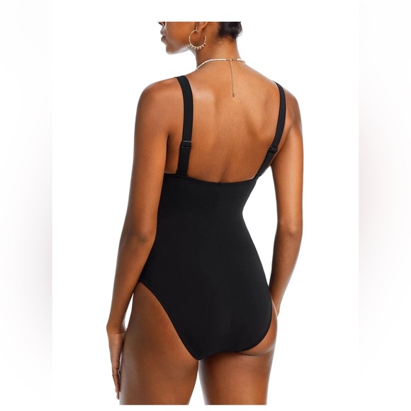 Robin Piccone Ava Plunge Underwire One-Piece Swimsuit 4 black perfect condition - Picture 4 of 9
